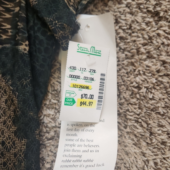 Rabbit‎ Rabbit Rabbit Patterned Midi Dress in Green and Tan - Picture 2 of 9